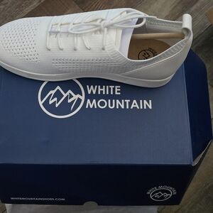 White Mountain Knit White Sneakers